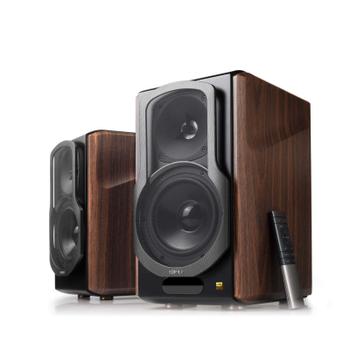 EDIFIER S2000MKII | Active Bookshelf speakers 2.0, with Bluetooth and remote | 2.0 Stereo | Brun (S2000 MK III)