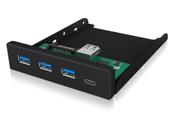 ICY BOX 4x Port USB 3.0 Hub (3x USB 3.0, 1x USB Type-C), frontpanel 3.5''