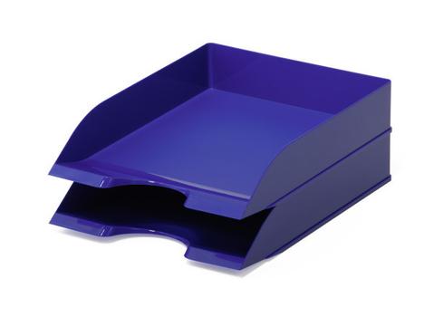 DURABLE Stackable Letter Tray Filing Tray Desk Organiser for A4 Documents Blue - 1701672040 (1701672040)
