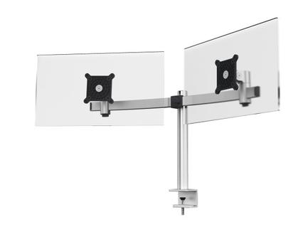 DURABLE Monitorhalterung für 2 Monitore Tischklemme Silber (508523)