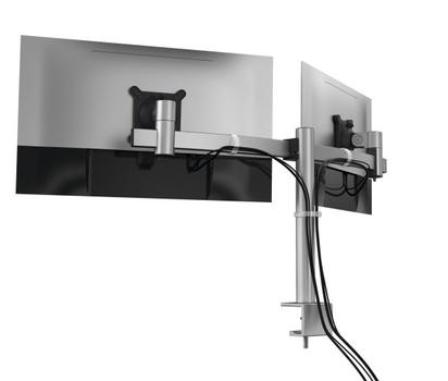 DURABLE Monitorhalterung für 2 Monitore Tischklemme Silber (508523)