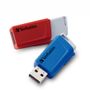 VERBATIM USB-Stick 2x 32GB Verbatim 3.2 Store'n Click Gen1 rot/blau extern retail