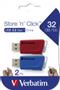 VERBATIM USB-Stick 2x 32GB Verbatim 3.2 Store'n Click Gen1 rot/blau extern retail (49308)