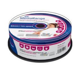 MediaRange Audio CD-R 700MB 80min 12x speed inkjet fullsurface printable Cake 25, capaciteit  700MB (MR224)