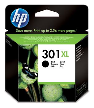 HP 301XL - 8 ml - High Yield - black - original - ink cartridge - for Deskjet 1050A J410, 1051A J410, 10XX, 10XX J410, 15XX, 2000, 2050 J510, 2050A J510, 2054A J510, 25XX, 3000, 3050 J610, 3050A J611, (CH563EE#ABE)