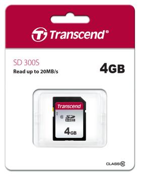TRANSCEND d 300S - Flash memory card - 4 GB - Class 10 - SDHC (TS4GSDC300S)