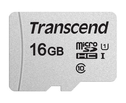 TRANSCEND 300S, 16 GB, MicroSDXC,  Klasse 10, UHS-I, 95 MB/s, Sølv (TS16GUSD300S)