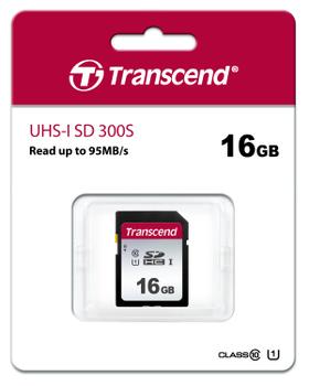 TRANSCEND d 300S - Flash memory card - 16 GB - UHS-I U1 / Class10 - SDHC UHS-I (TS16GSDC300S)