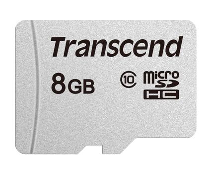 TRANSCEND 300S, 8 GB, MicroSDHC,  Klasse 10, NAND, 95 MB/s, Sølv (TS8GUSD300S)
