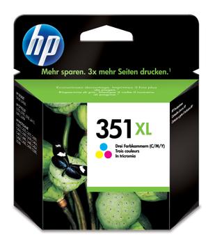 HP 351XL - 14 ml - Lång livslängd - färg (cyan, magenta, gul) - original - bläckpatron - för Deskjet D4268, Officejet J6413, Photosmart C4450, C4470, C4472, C4524, C4585, C5225, C5288 (CB338EE#UUS)