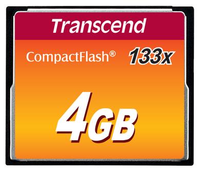 TRANSCEND - Flash memory card - 4 GB - 133x - CompactFlash (TS4GCF133)