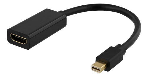 DELTACO Mini DisplayPort till HDMI adapter, 4K 60Hz, 0,2m, Svart (DP-HDMI45)