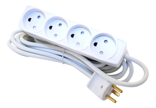 DELTACO 4 sockets - 3M - plug with earth White (120003-DK)