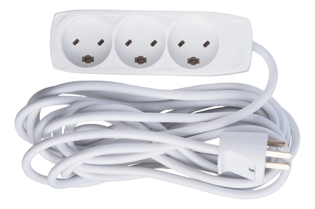 DELTACO 3 sockets - 3M - EDB Plug White (140003-EDB)