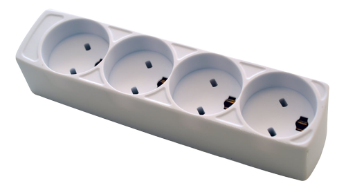 DELTACO Power strip 4 sockets - 1.5M - EDB Plug White (2400015-EDB)