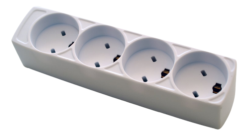 DELTACO Power strip 4 sockets - 3M - EDB Plug White (240003-EDB)