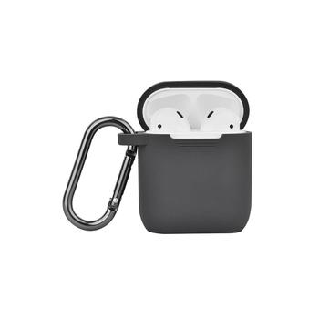 NORTH Airpods Beskyttelsesveske Silikon Karabinkrok MÃ¸rk grÃ¥ (616502)