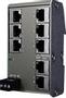 TERZ Unmanaged Industrial Ethernet Switch med 8 RJ45 Fast Ethernet Ports for DIN skinne montage med 32.5 mm dyb og 24 VAC/VDC forsyning