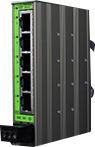 TERZ Unmanaged Industrial Ethernet Switch med 5 RJ45 Fast Ethernet Ports for DIN skinne montage, 22.5 mm bred og 24 VAC/VDC forsyning (NITE-RS5-1101)