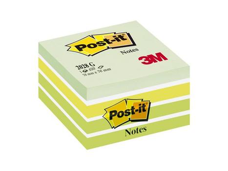 POST-IT Notatkube POST-IT 76x76 ass grønn/ hvit (FT510093238)