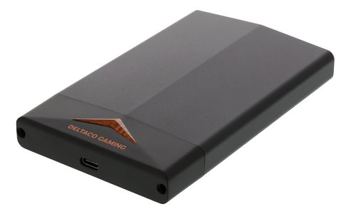 DELTACO 2.5" SATA HDD enclosure,  aluminum, LED, USBC, USB 3.0 (GAM-091)
