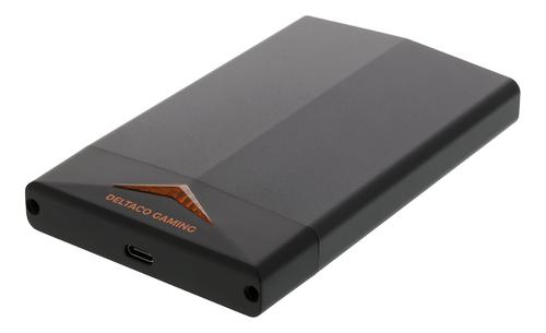 DELTACO USB-C-kiintolevykotelo,  2,5", USB 3.1 Gen 2, musta (GAM-091)