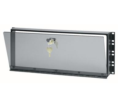 MIDDLEATLANTIC 4 RU Fixed Security Cover With Hinged Plexi Door | SECL-4 | Black | Non-stock Item (SECL-4)