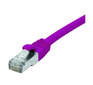 EXC Network Cable | Cat 6 | F/UTP | Low smoke/ halogen free | Connection cable | Purple | 0.5m (EXC854410)