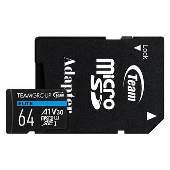 TEAM Flash card Micro-SD 64GB-XC Team Elite A1 V30 (TEAUSDX64GIV30A103)