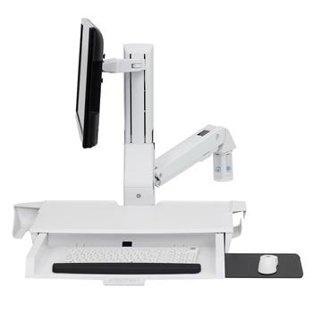 ERGOTRON SV SIT-STAND COMBO ARM WITH PAN BRIGHT WHITE TEXTURE CRTS (45-583-216)