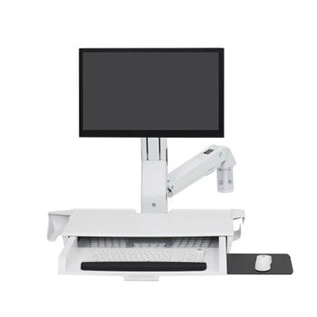 ERGOTRON SV SIT-STAND COMBO ARM WITH PAN BRIGHT WHITE TEXTURE CRTS (45-583-216)