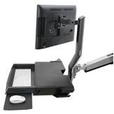 Ergotron SV Combo System with Worksurface & Pan, Small CPU Holder monteringssett - Lift and Pivot - for LCD-skjerm / tastatur / mus / strekkodeskanner / CPU - polert aluminium (45-594-026)