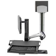 Ergotron SV Combo System with Worksurface & Pan, Medium CPU Holder monteringssett - Lift and Pivot - for LCD-skjerm / tastatur / mus / strekkodeskanner / CPU - polert aluminium