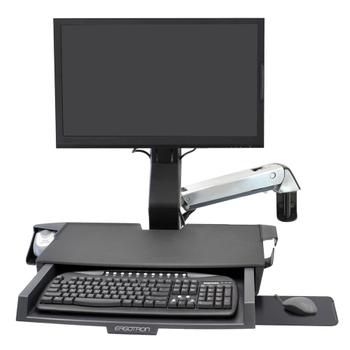 ERGOTRON SV SIT-STAND COMBO ARM WITH PAN POLISHED CRTS (45-583-026)
