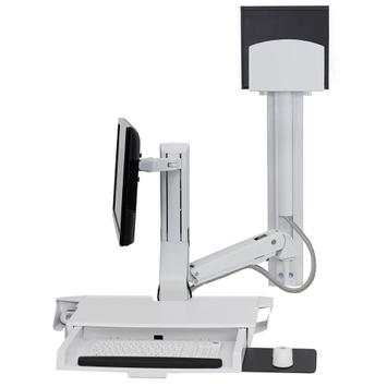 Ergotron SV Combo System with Worksurface & Pan, Medium CPU Holder monteringssett - Lift and Pivot - for LCD-skjerm / tastatur / mus / strekkodeskanner / CPU - hvit (45-595-216)