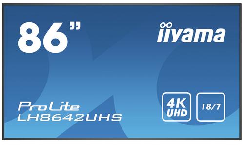 IIYAMA 86inch LCD UHD, SDM-L - 86inch 3840x2160,  4K UHD IPS panel (LH8642UHS-B3)