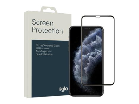 IIGLO iPhone 11 Pro / X / XS Skjermbeskytter Sort ramme, herdet glass, heldekkende (IISPI006)