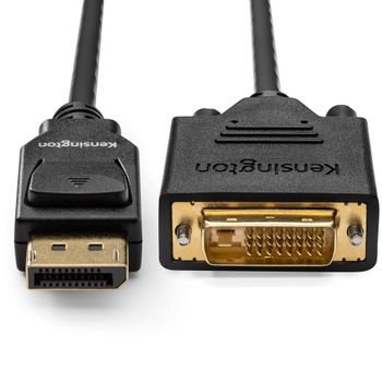 KENSINGTON n DisplayPort 1.1 (M) to DVI-D (M) Passive Cable, 6ft - Adapter cable - DisplayPort (M) to DVI-D (M) - DisplayPort 1.1 - 1.83 m - passive, thumbscrews,  1080p support - black (K33023WW)