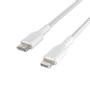 BELKIN Lightning to USB-C Braided Cable (MFi) 2m White / CAA004bt2MWH