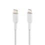 BELKIN Lightning to USB-C Braided Cable (MFi) 2m White / CAA004bt2MWH (CAA004bt2MWH)
