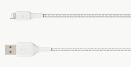 BELKIN Lightning to USB-A Braided Cable (MFi) 15cm White / CAA002bt0MWH (CAA002bt0MWH)