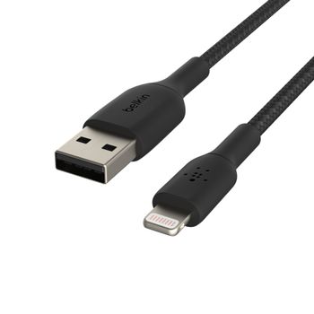 BELKIN Lightning to USB-A Braided Cable (MFi) 1m Black / CAA002bt1MBK (CAA002bt1MBK)