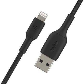 BELKIN Lightning to USB-A Braided Cable (MFi) 1m Black / CAA002bt1MBK (CAA002bt1MBK)