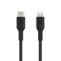 BELKIN Lightning to USB-C Braided Cable (MFi) 2m Black / CAA004bt2MBK (CAA004bt2MBK)