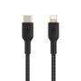 BELKIN Lightning to USB-C Braided Cable (MFi) 1m Black / CAA004bt1MBK (CAA004bt1MBK)