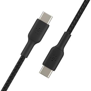 BELKIN USB-C to USB-C Braided Cable 1m Black / CAB004bt1MBK (CAB004bt1MBK)