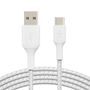 BELKIN USB-A to USB-C Braided Cable 1m White / CAB002bt1MWH