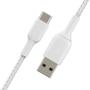 BELKIN USB-A to USB-C Braided Cable 1m White / CAB002bt1MWH (CAB002bt1MWH)