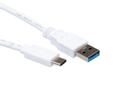 IIGLO USB-A til USB-C kabel 0.5m (hvit) USB A v3.0, PVC, opptil 5Gbps