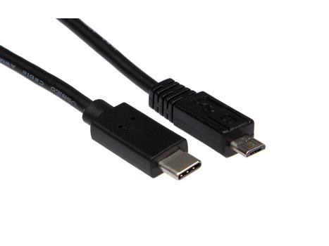 IIGLO USB-C til USB Micro-B kabel 1m (sort) USB C hann til USB micro-B hann 2.0, PVC, 480Mbps (II-USBCMMUSBM-B010)